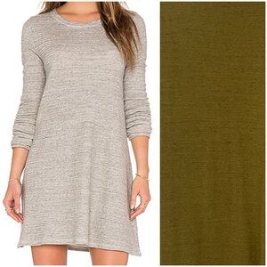 CP Shades Cotton Linen Mercedes Long Sleeve Tunic Dress Citron Yellow Green